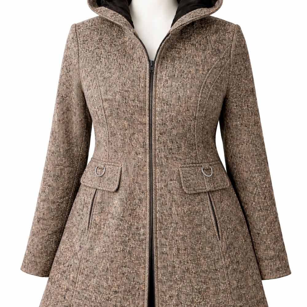 Croft & Barrow Women's Tan Hooded Trench Coat